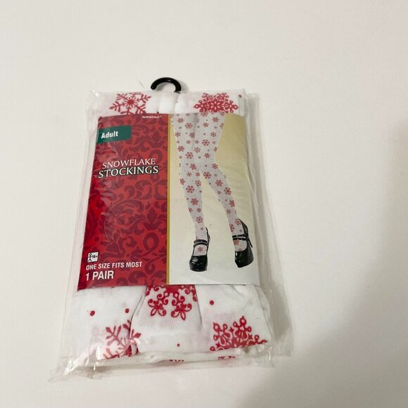Amscan Adult Snowflake Stockings One Size Fits Most Halloween - Picture 1 of 12